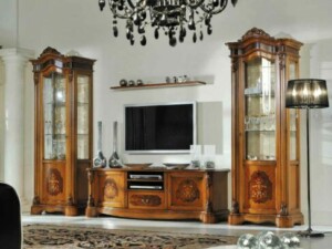 Bufet TV Jati Natural Classic Luxury Marquetry Style ARF-0009