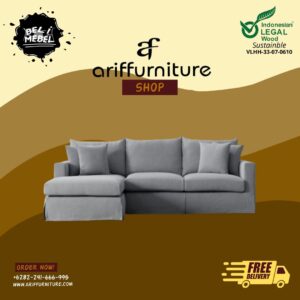 Sofa Minimalis Ruang Tamu Model L Shape 3 Seater